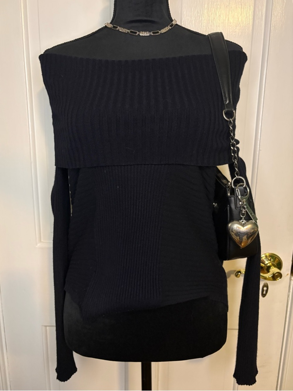 New Directions Off-the-Shoulder Long Sleeve Sweater